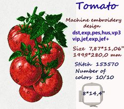 Tomato photo stitch Machine Embroidery Design