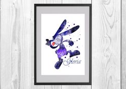 Oswald the Lucky Rabbit Set Disney Art Print Digital Files nursery room watercolor