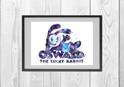 Oswald the Lucky Rabbit Disney Art Print Digital Files nursery room watercolor