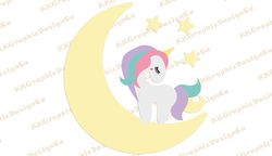 Moon unicorn svg Unicorn svg Baby unicorn svg Unicorn clipart Unicorn png Magic svg Celestial svg Cute unicorn svg