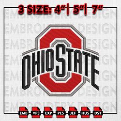 ohio state buckeyes football team embroidery file, ncaaf teams embroidery, machine embroidery patter instant download