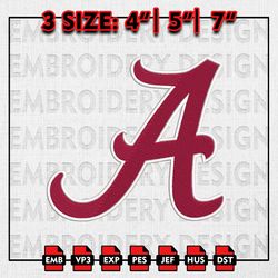Alabama Crimson Tide Football Team Embroidery, NCAAF teams Embroidery, Machine Embroidery Patter Instant Download