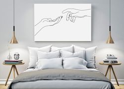 Hands Line Drawing Minimal Line Art Gesture Hands Horizontal Wall Art Couple Art Bedroom Decor Printable Art Hands Print