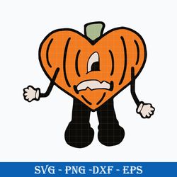 Bad Bunny Heart Pumpkin SVG, Bad Bunny Halloween SVG PNG DXF EPS File