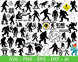 Bigfoot svg Bundle, Big Foot Svg, Sasquatch Cricut, Sasquatch Silhouette, eps, dxf, ai, png, Files For Cricut