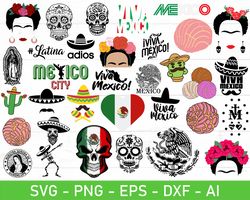 mexican svg, mexican png, mexican dxf, mexican svg bundle, mexican bundle png, sugar skull svg, sugar skull png, frida k