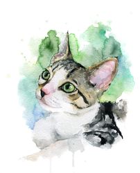 custom watercolor cat