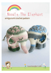 PDF Crochet Pattern - Amigurumi Noodle Elephant - Instant Download
