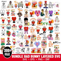 300 Bundle Bad Bunny Svg, Un verano sin ti Svg, Baby benito, Clipart Sublimation, El Conejo Malo, Nuevo Album