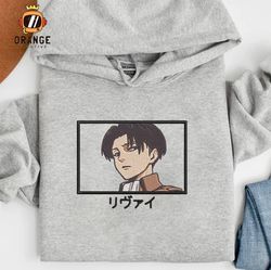 Levi Ackerman Embroidered Crewneck, Embroidered Anime Shirt, Attack On Titan Shirt, Anime Embroidered Hoodie, Manga Tee