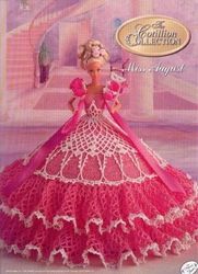 PDF Vintage Crochet Pattern / Crochet dress for Barbie dolls 11-1 / 2" - Miss August - Miss Calendar