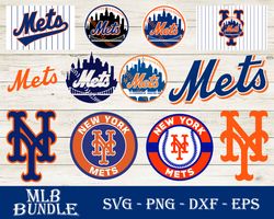 New York Mets Bundle SVG, New York Mets SVG, MLB SVG PNG DXF EPS Digital File