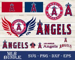 Los Angeles Angels Bundle SVG, Los Angeles Angels SVG, MLB SVG PNG DXF EPS Digital File