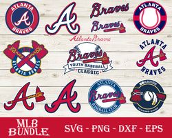 Atlanta Braves Bundle SVG, Atlanta Braves SVG, MLB SVG PNG DXF EPS Digital File