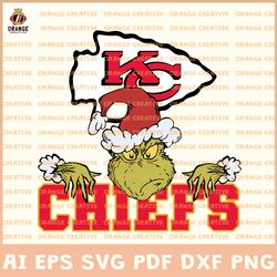 NFL Grinch Kansas City Chiefs SVG, Grinch svg, NFL SVG Design, Chiefs SVG, Cricut, Silhouette, Digital Download