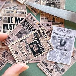 A newspaper from the magical world, for printing, miniature, dollhouse. DIGITAL DOWNLOAD, doll miniature in 1:12 scale