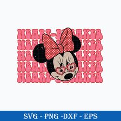 Minnie Mouse Heart Love SVG, Minnie Valentine SVG, Valentine SVG PNG DXF EPS File