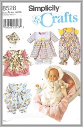 Digital - Vintage Simplicity 8528 Dolls 12" - 22" Sewing Pattern - Wardrobe Clothes for Dolls 12" - 22" - PDF