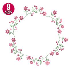 Flower Border embroidery design, Machine embroidery pattern, Instant Download
