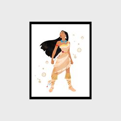 Pocahontas Disney Art Print Digital Files decor nursery room watercolor