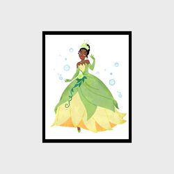 The Princess and the Frog Tiana Disney Art Print Digital Files decor nursery room watercolor