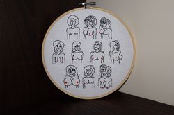 Tits,nude girl,father of the bride,naughty girls,Embroidery hoop art 8",nice boobs,lovely body,Breast Art,Puffy nipples,