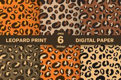 Leopard Digital Paper. Animal Print. Seamless Pattern