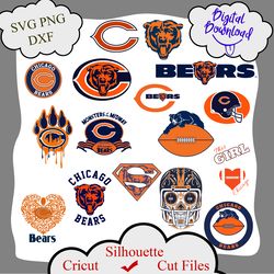 Chicago Bears bundle logo sport svg, Chicago Bears  bundle svg, Chicago Bears  logo svg, Chicago Bears  logo png, Nfl