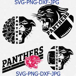 Panther football SVG Bundle, Panther logo SVG, Panther team Clipart, Panther Cut Files