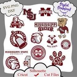 Mississippi State Bulldogs logo bundle digital file, Mississippi State Bulldogs Logo, Mississippi State Bulldogs svg