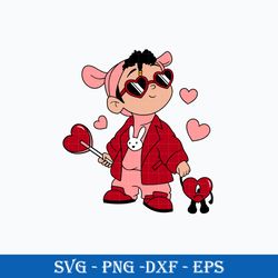 Valentine Baby Benito SVG, Baby Benito SVG, Bad Bunny SVG, Valentine's Day SVG