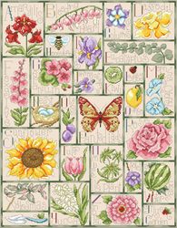 Vintage digital pattern pdf / Floral Alphabet / Cross stitch pattern