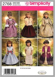 Digital - Vintage Simplicity 2768 Dolls 18" Sewing Pattern - Wardrobe Clothes for Dolls 18" - Vintage 1980s - PDF