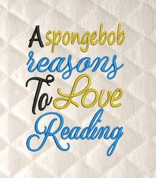 A spongebob reasons embroidery design 3 Sizes reading pillow-INSTANT D0WNL0AD