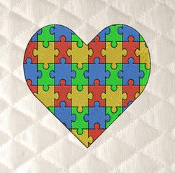 Autism heart embroidery design 3 Sizes reading pillow-INSTANT D0WNL0AD