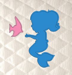 Baby mermaid embroidery design 3 Sizes reading pillow-INSTANT D0WNL0AD