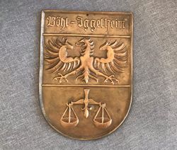 Bohl-Iggelheim bronze emblem house blazon vintage Germany coat of arms Rheinland-Pfalz