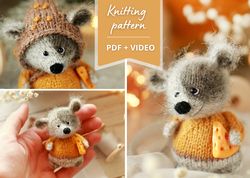 Mouse knitting pattern, amigurumi mouse, crochet mouse pattern, plush mouse