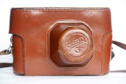 Genuine hard case camera bag for FED-3 with strap leather USSR 3/8