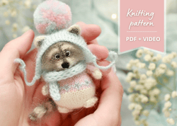 Raccoon knitting pattern, Toy pattern pdf / PHOTO & VIDEO Tutorial / knitted animals, amigurumi pattern
