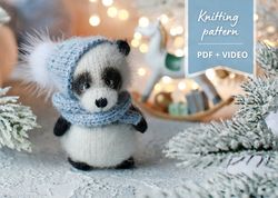 Panda bear knitting pattern, amigurumi panda, crochet panda pattern, plush panda, toy pattern pdf