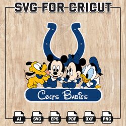 Colts Babies NFL Svg, Indianapolis Colts Svg, Disney NFL SVG, Minnie Mickey, Pluto, Donald, NFL Teams, Instant Download