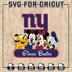 Giants Babies NFL Svg, New York Giants Svg, Disney NFL SVG, Minnie Mickey, Pluto, Donald, NFL Teams, Instant Download