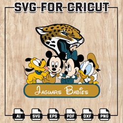 Jaguars Babies NFL Svg, Jacksonville Jaguars Svg, Disney NFL SVG, Mickey, Pluto, Donald, NFL Teams, Instant Download