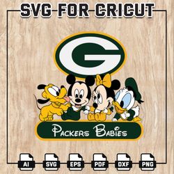 Packers Babies NFL Svg, Green Bay Packers Svg, Disney NFL SVG, Mickey, Pluto, Donald , NFL Teams, Instant Download