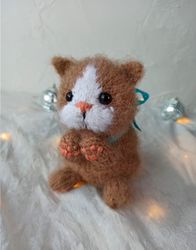 Knitted kitten toy Realistic cat toy Stuffed animal toy