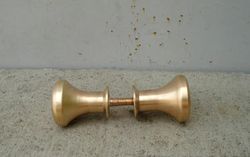 Solid brass door round knobs vintage, Old bronze door pulls USSR