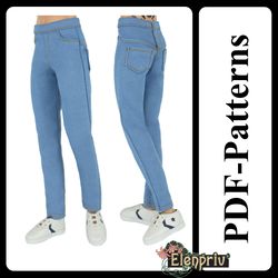 PDF Pattern Denim pants for Ken MTM BMR Fashionista doll (no instructions)