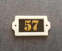 57 number sign plastic vintage apartment address plate