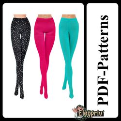 PDF Pattern Tights for 11 1/2 Poppy Parker, Pivotal, Repro, Made-to-Move, Silkstone Barbie doll Fashion Royalty FR2 MTM